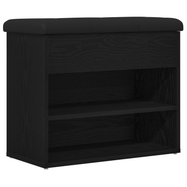 vidaXL Παγκάκι Αποθήκευσης Μαύρο Δρυς 60x30x48cm Επεξεργασμένο Ξύλο 1 τεμ.