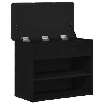 vidaXL Παγκάκι Αποθήκευσης Μαύρο Δρυς 60x30x48cm Επεξεργασμένο Ξύλο 1 τεμ.