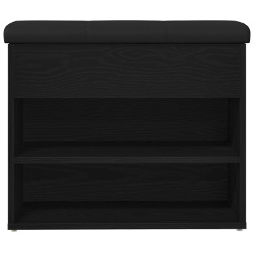 vidaXL Παγκάκι Αποθήκευσης Μαύρο Δρυς 60x30x48cm Επεξεργασμένο Ξύλο 1 τεμ.
