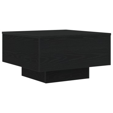 vidaXL Τραπεζάκι σαλονιού με LED φώτα Μαύρο Δρυς 55x55x31cm 1 τεμ.