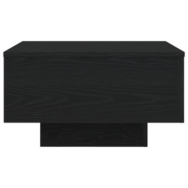 vidaXL Τραπεζάκι σαλονιού με LED φώτα Μαύρο Δρυς 55x55x31cm 1 τεμ.