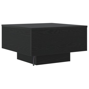 vidaXL Τραπεζάκι σαλονιού με LED φώτα Μαύρο Δρυς 55x55x31cm 1 τεμ.