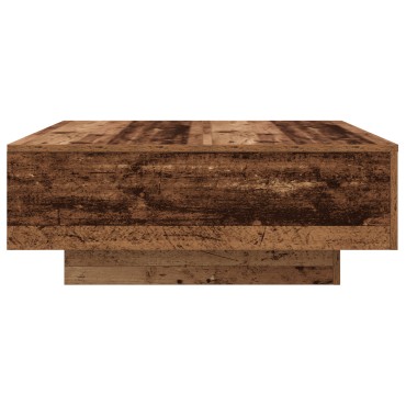 vidaXL Τραπεζάκι καφέ με LED φώτα παλιού ξύλου 80x80x31cm 1 τεμ.