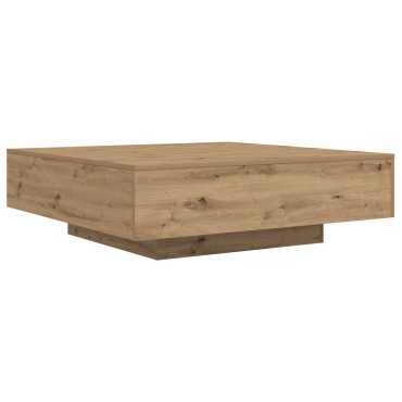 vidaXL Τραπέζι καφέ με LED φώτα από καρυδιά 100x100x31cm 1 τεμ.
