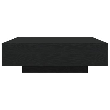 vidaXL Τραπέζι καφέ με LED φώτα Μαύρη Δρυς 100x100x31cm 1 τεμ.