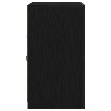 vidaXL Μπουφέ με LED Φωτιστικά Μαύρη Δρυς 60,5x37x67cm 1 τεμ.