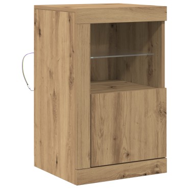vidaXL Τραπέζι με LED φώτα Artisan Oak 41x37x67cm