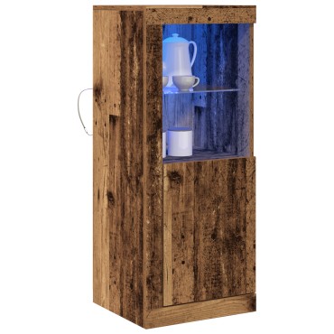 vidaXL Μπουφέ με LED Φωτισμό Παλιού Ξύλου 41x37x100 εκ 1 τεμ.