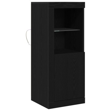 vidaXL Κονσόλα με LED Φώτα Μαύρο Δρυς 41x37x100cm 1 τεμ.