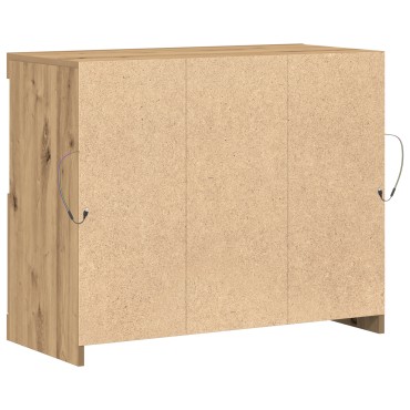 vidaXL Μπουφές με LED φώτα Μασίφ Δρυός 81x37x67cm 1 τεμ.