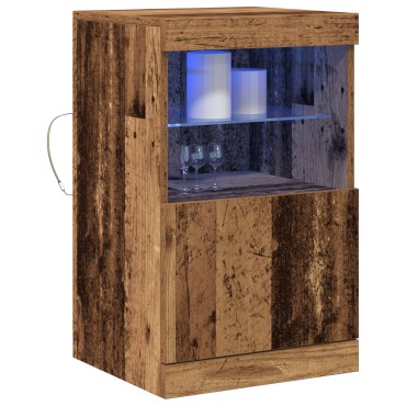 vidaXL Μπουφές με Φώτα LED Παλαιού Ξύλου 41x37x67cm 1 τεμ.