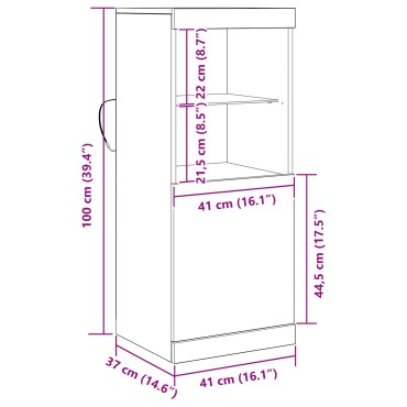 vidaXL Κονσόλα με LED Φώτα Παλιού Ξύλου 41x37x100 εκ 1 τεμ.