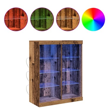 vidaXL Μπουφές με LED Φώτα Παλιού Ξύλου 41x37x100cm 1 τεμ.
