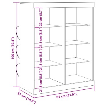 vidaXL Μπουφές με LED Φώτα Artisan Oak 41x37x100cm 1 τεμ.