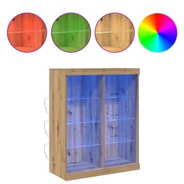 vidaXL Μπουφές με LED Φώτα Artisan Oak 41x37x100cm 1 τεμ.