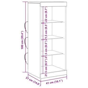 vidaXL Μπουφές με LED Φώτα Ξύλο Artisan 41x37x100 εκ 1 τεμ.