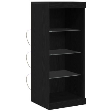 vidaXL Μπουφές με LED Φώτα Μαύρη Δρυς 41x37x100 εκ 1 τεμ.