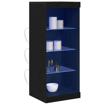 vidaXL Μπουφές με LED Φώτα Μαύρη Δρυς 41x37x100 εκ 1 τεμ.