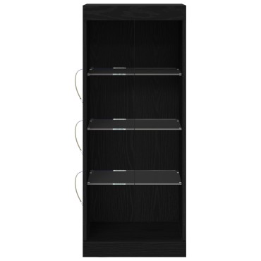 vidaXL Μπουφές με LED Φώτα Μαύρη Δρυς 41x37x100 εκ 1 τεμ.