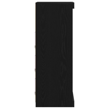 vidaXL Μπουφές με LED Φώτα Μαύρη Δρυς 41x37x100 εκ 1 τεμ.