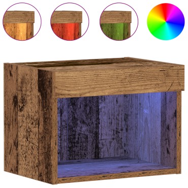 vidaXL Ντουλάπα με LED Φώτα Παλιού Ξύλου 40x30x30cm