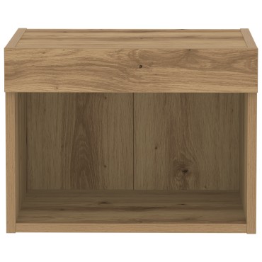 vidaXL Ντουλάπι Τοίχου με LED Φώτα Ξύλο Artisan 40x30x30cm