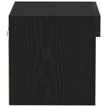 vidaXL Τοίχος Ντουλάπι με LED Φωτισμό Μαύρη Δρυς 40x30x30 εκ