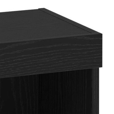 vidaXL Τοίχος Ντουλάπι με LED Φωτισμό Μαύρη Δρυς 40x30x30 εκ
