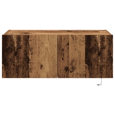 vidaXL Ντουλάπι τοίχου TV με φώτα LED παλιού ξύλου 80x35x31cm