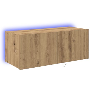 vidaXL Ντουλάπα TV με Φώτα LED Artisan Oak 80x35x31cm
