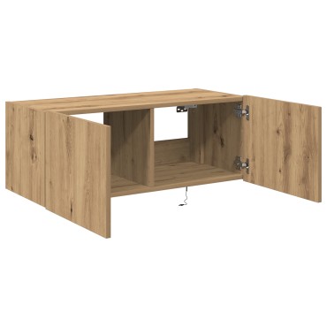 vidaXL Ντουλάπα TV με Φώτα LED Artisan Oak 80x35x31cm