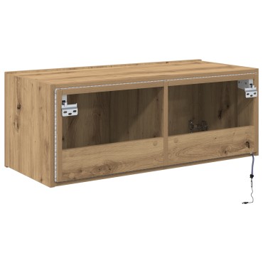 vidaXL Ντουλάπα TV με Φώτα LED Artisan Oak 80x35x31cm