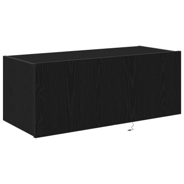 VidaXL Κάβας τηλεόρασης με LED φώτα Μαύρη Δρυς 80x35x31cm