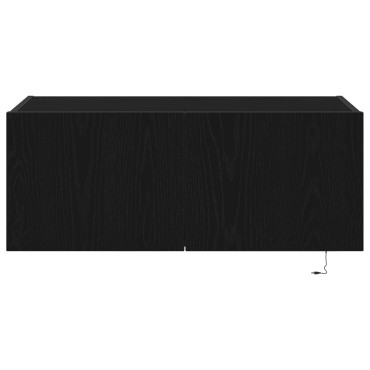 VidaXL Κάβας τηλεόρασης με LED φώτα Μαύρη Δρυς 80x35x31cm
