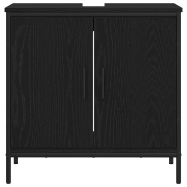 vidaXL Νιπτήρας Μπάνιου Μαύρο Δρυς 60x30x60cm Επεξεργασμένου Ξύλου