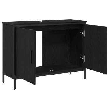 vidaXL Νιπτήρας Μπάνιου Μαύρο Δρυς 80x30x60cm Επεξεργασμένο Ξύλο