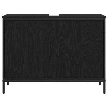 vidaXL Νιπτήρας Μπάνιου Μαύρο Δρυς 80x30x60cm Επεξεργασμένο Ξύλο