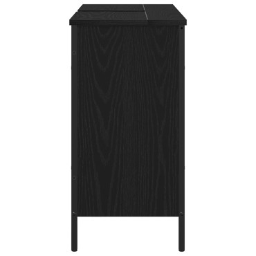 vidaXL Νιπτήρας Μπάνιου Μαύρο Δρυς 80x30x60cm Επεξεργασμένο Ξύλο