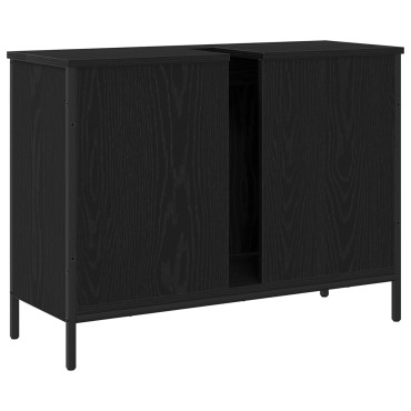 vidaXL Νιπτήρας Μπάνιου Μαύρο Δρυς 80x30x60cm Επεξεργασμένο Ξύλο