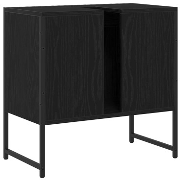 vidaXL Ντουλάπι Νιπτήρα Μαύρης Δρυός 60x33x60cm Επεξεργασμένο Ξύλο 1 τεμ.