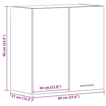 vidaXL Μαύρο Δέντρο Κρεμαστό Ντουλάπι 60x31x60cm Φτιαγμένο από Επεξεργασμένο Ξύλο 1 τεμ.