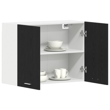vidaXL Μαύρο Διπλό Ντουλάπι - 80x31x60cm - Κατασκευασμένο από Επεξεργασμένο Ξύλο