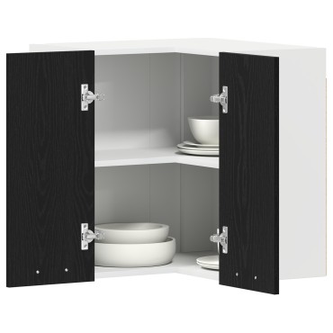 vidaXL Κρεμαστό ντουλάπι Lyon Μαύρη Οξυά 57x57x60 εκ