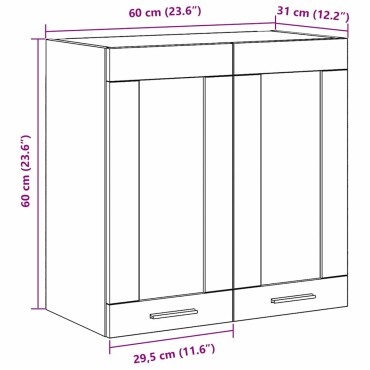 vidaXL Κρεμαστό ντουλάπι Μαύρη Οξυά 60x31x60cm