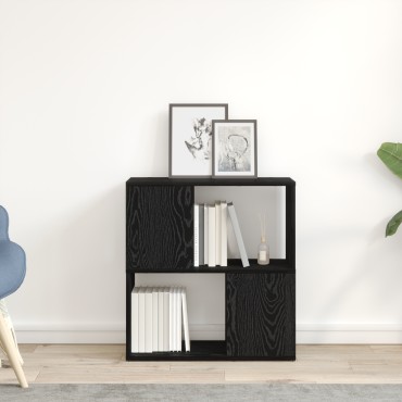 vidaXL Ράφι Βιβλιοθήκης σε Μαύρη Δρυς 60x24x63cm από Επεξεργασμένο Ξύλο