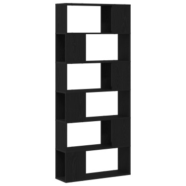 vidaXL Ράφι Βιβλίων Μαύρο Δρυς 80x24x186cm Επεξεργασμένο Ξύλο