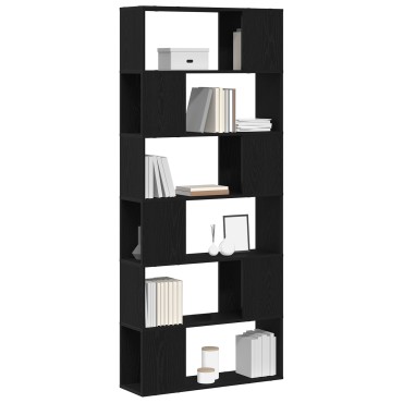 vidaXL Ράφι Βιβλίων Μαύρο Δρυς 80x24x186cm Επεξεργασμένο Ξύλο