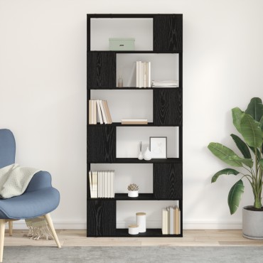 vidaXL Ράφι Βιβλίων Μαύρο Δρυς 80x24x186cm Επεξεργασμένο Ξύλο