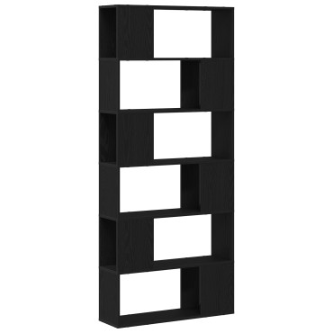 vidaXL Ράφι Βιβλίων Μαύρο Δρυς 80x24x186cm Επεξεργασμένο Ξύλο