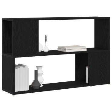 vidaXL Ράφι Βιβλίων Μαύρη Δρυς 100x24x63cm Επεξεργασμένο Ξύλο